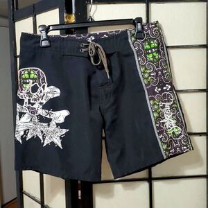 So Cal Skull Embroidered Board Shorts